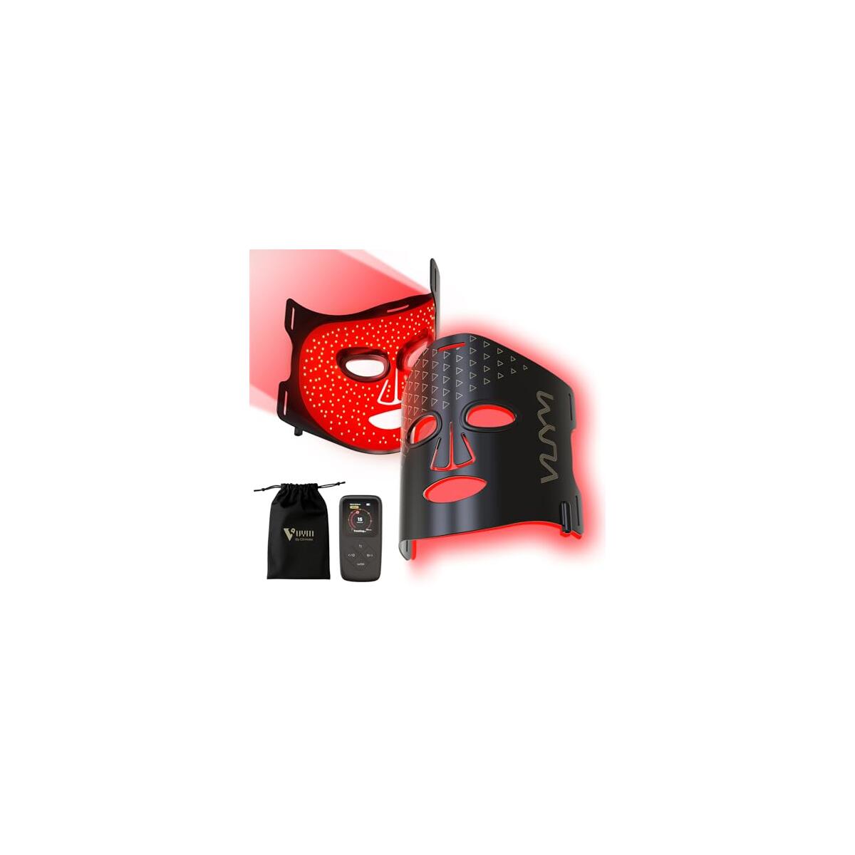 Red Light Therapy Mask: 292 LEDs High Energy Professional Infrared Red Light Therapy Device for Face Led Lighting Facial Mask Replace Photon Rejuvenation - Black Bag