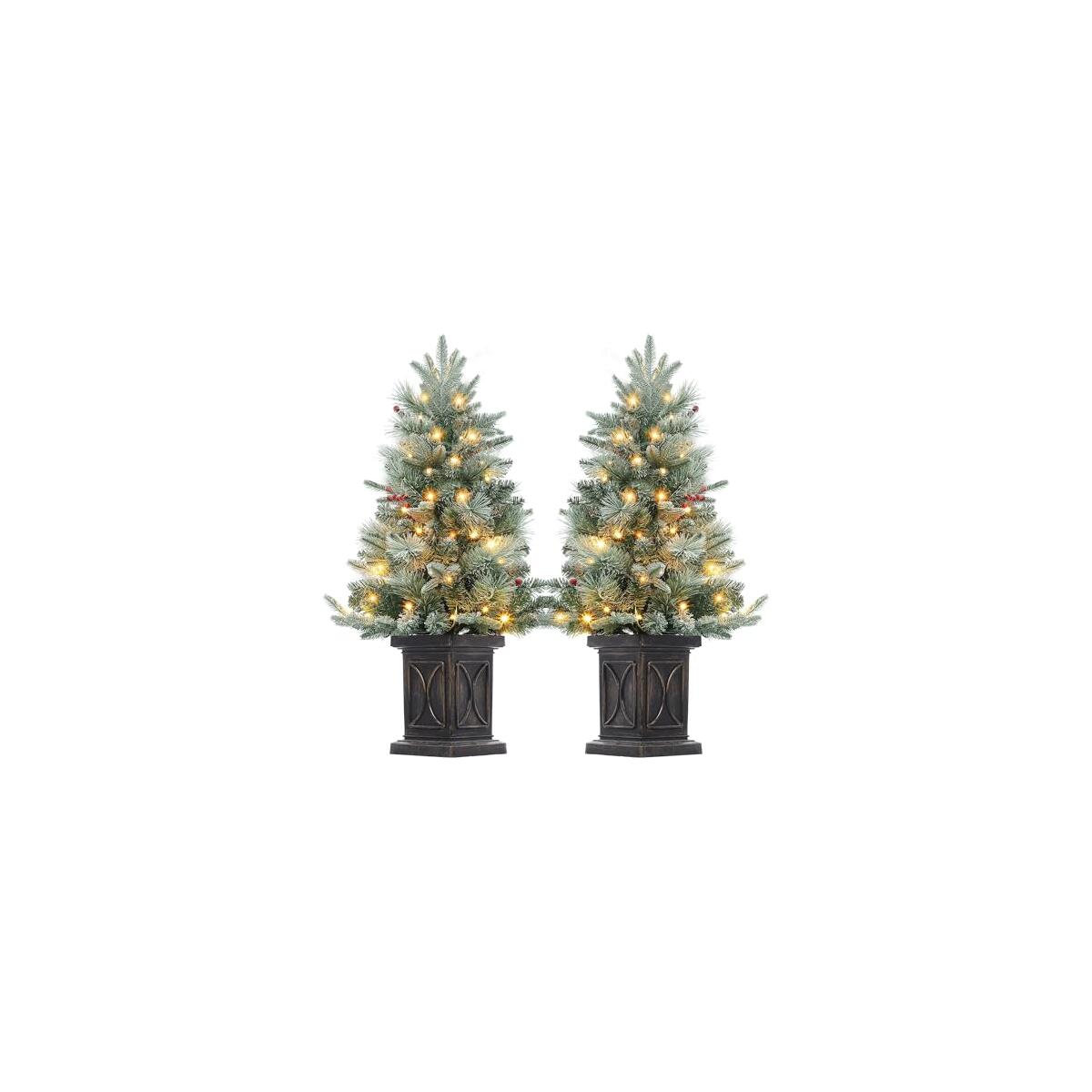 Garvee 3 ft Pre-Lit Christmas Tree, Artificial Christmas Trees with Base, Xmas Trees with 78 LED Lights, Battery Operated and Timer Function, Christmas Decoration for Home