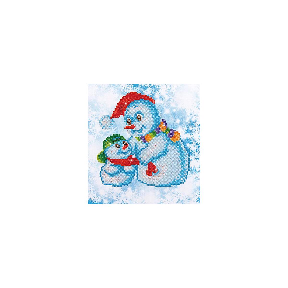 DIAMOND DOTZ Snow Family Snowman Diamond Painting Kits for Adults - Diamond Art Kits a Relaxing Creative Craft Kit with Dotz Gems 9.5"x9.9"