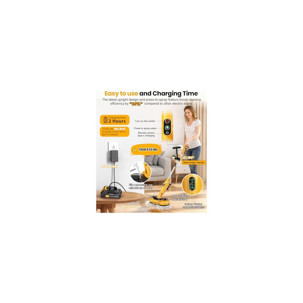 6000mah Battery Cordless Electric Mop Promo Codes - RebateKey