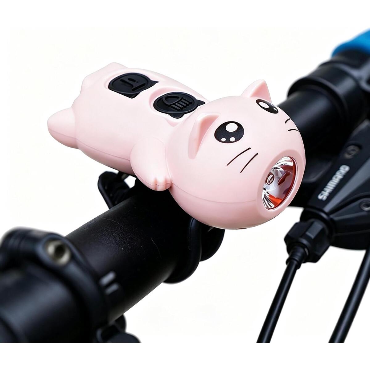 Cat Bike Horn Light, Rechargeable Kids Bicycle Headlight