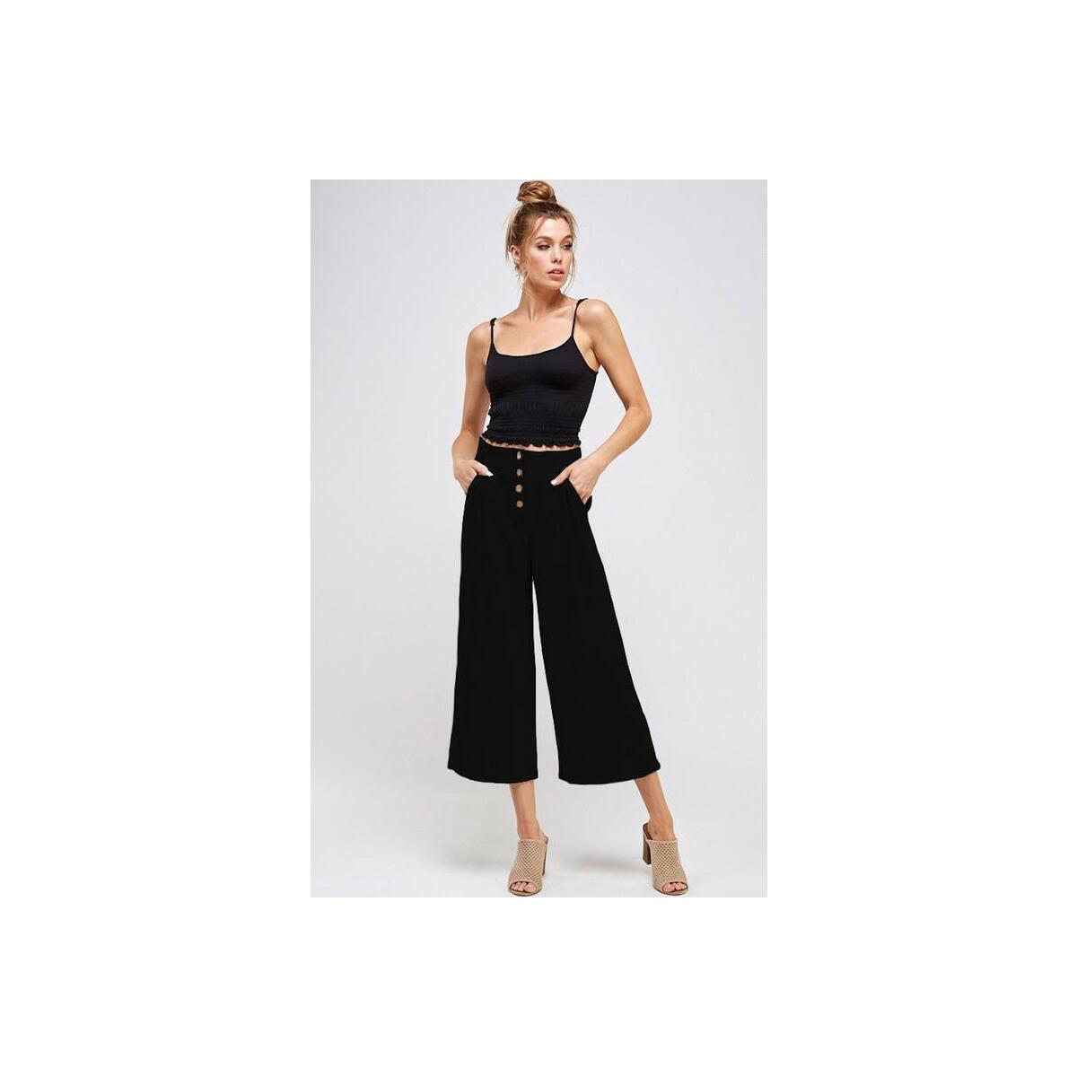 Solid Palazzo Cropped Pants Coupon - RebateKey