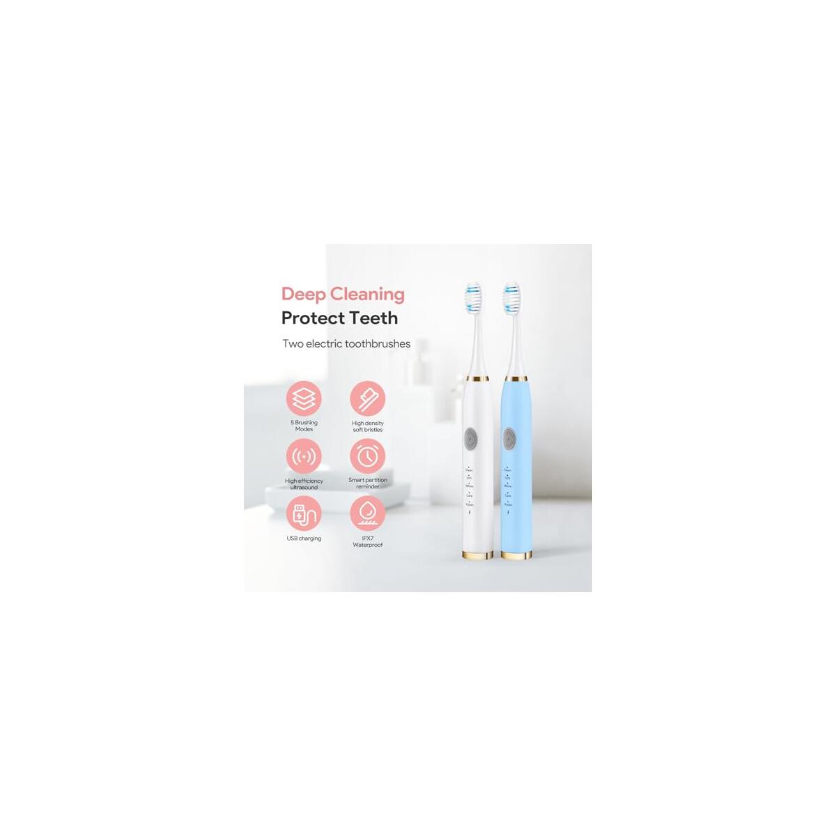 Rechargeable Sonic Electric Toothbrush Bundle For Deals - RebateKey