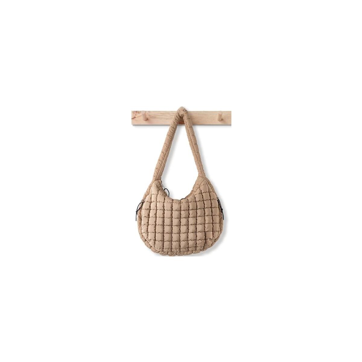 Puffer Tote Bag for Women Large Quilted Crossbody Bag Quilted Carryall Bag Soft Puffy Hobo Handbags Puff Purse Shoulder Bag
