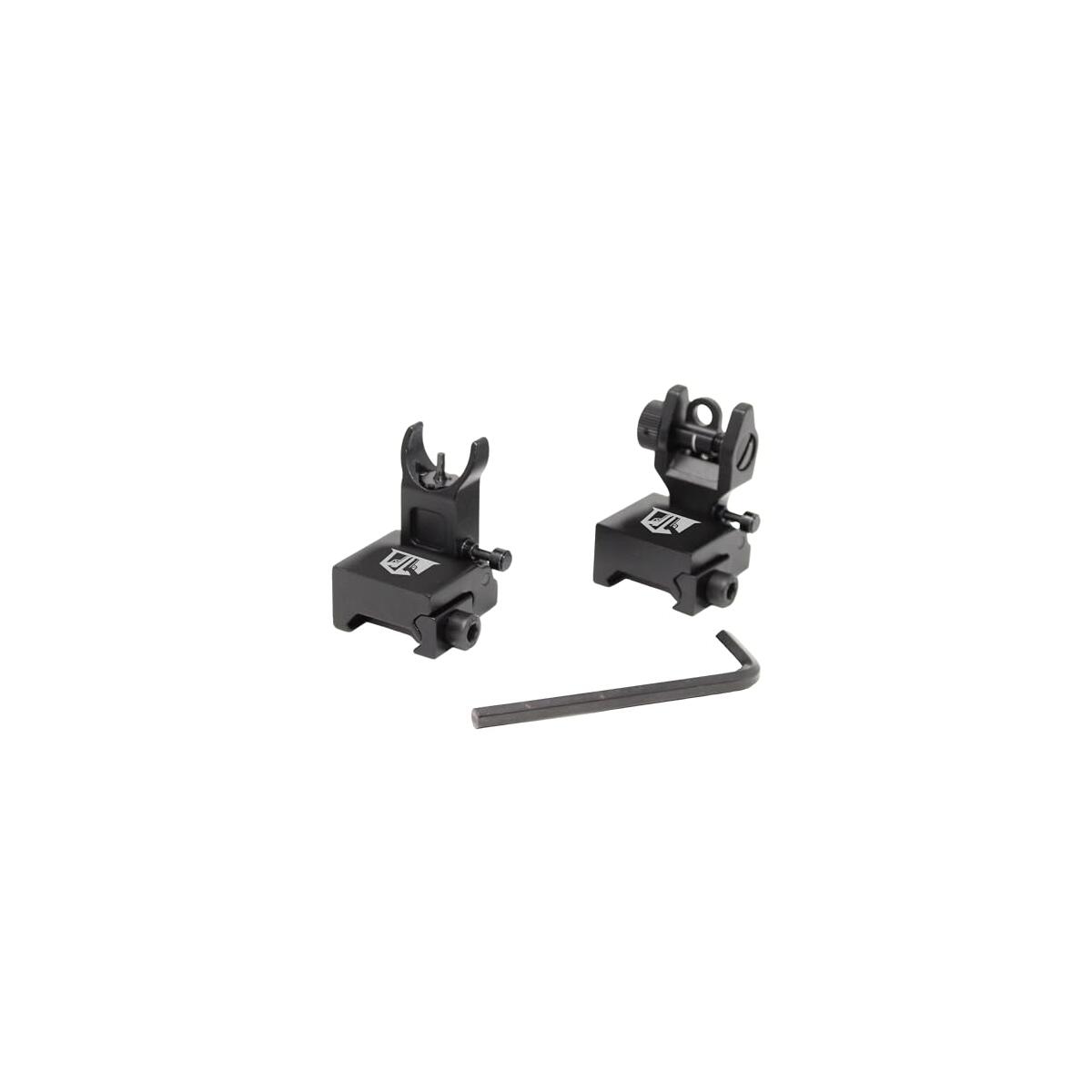 Flip Up Iron Sights - BUIS Flip Up Sights Rail Mounted - Front and Rear Sight Set