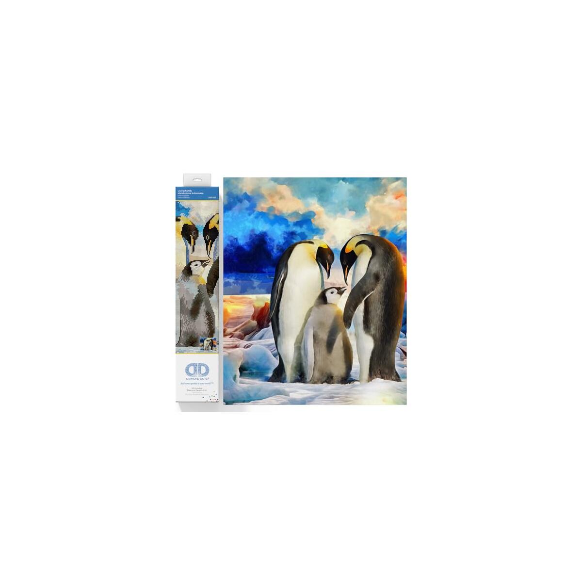 DIAMOND DOTZ Loving Family Penguin Diamond Painting Kits for Adults - Diamond Art Kits a Relaxing Creative Craft Kit with Dotz Gems 16.5"x20.5"