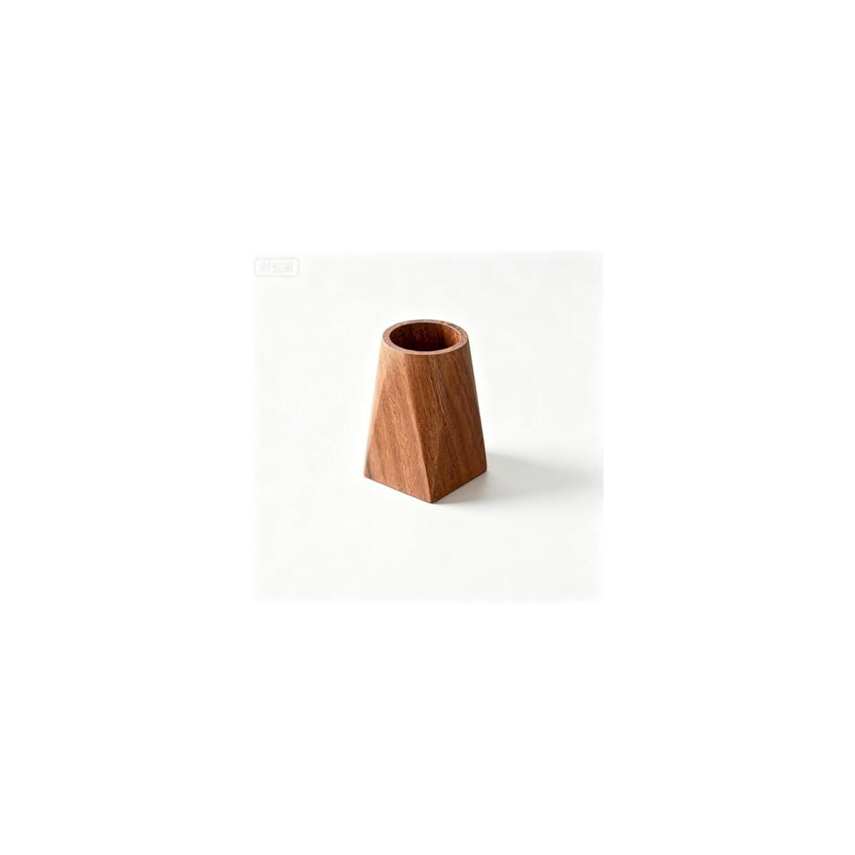 Solid Walnut Wood Pen Holder, Geometric Tapered Design