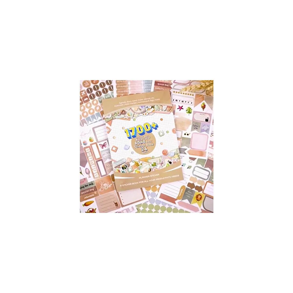 Aesthetic Planner Stickers, 12 Monthly Calendar Stickers for Calendar Decorating, Planning, Scrapbooking, Journaling, Mini Vintage Planner Accessories for Kids Adults Gifts (24 Sheets 1800+)