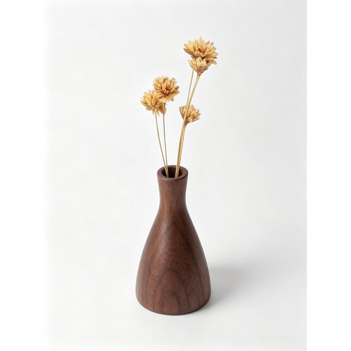 Dried Flowers Mini Solid Wood Bud Vase