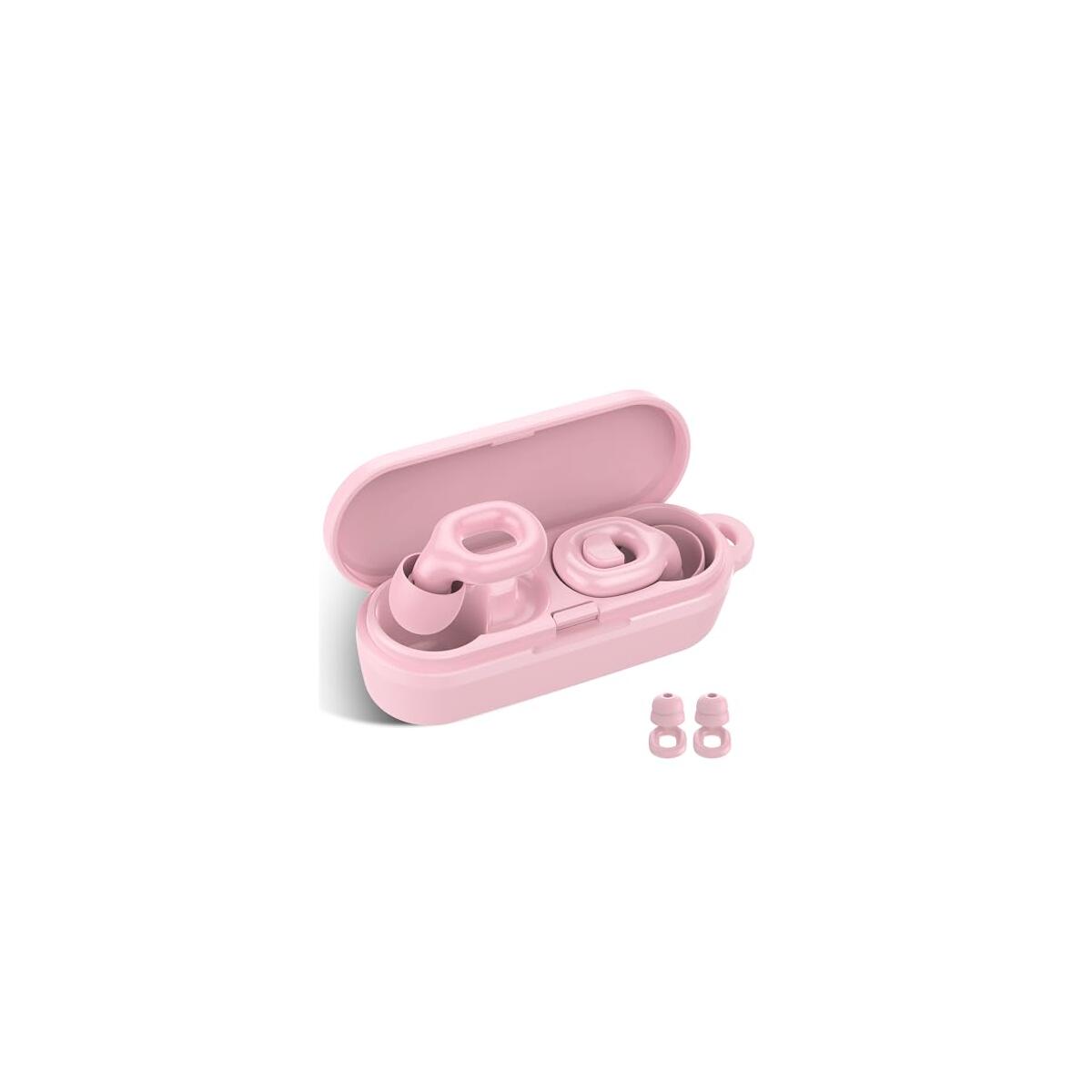 Ear Plugs for Sleeping, 35dB Noise Reduction Hearing Protection EarPlugs, Reusable Silicone Earplug, 7 Pair Eartips in XS/S/M/L Replaceable Single/Double Ear Plug for Sleep (Pink)