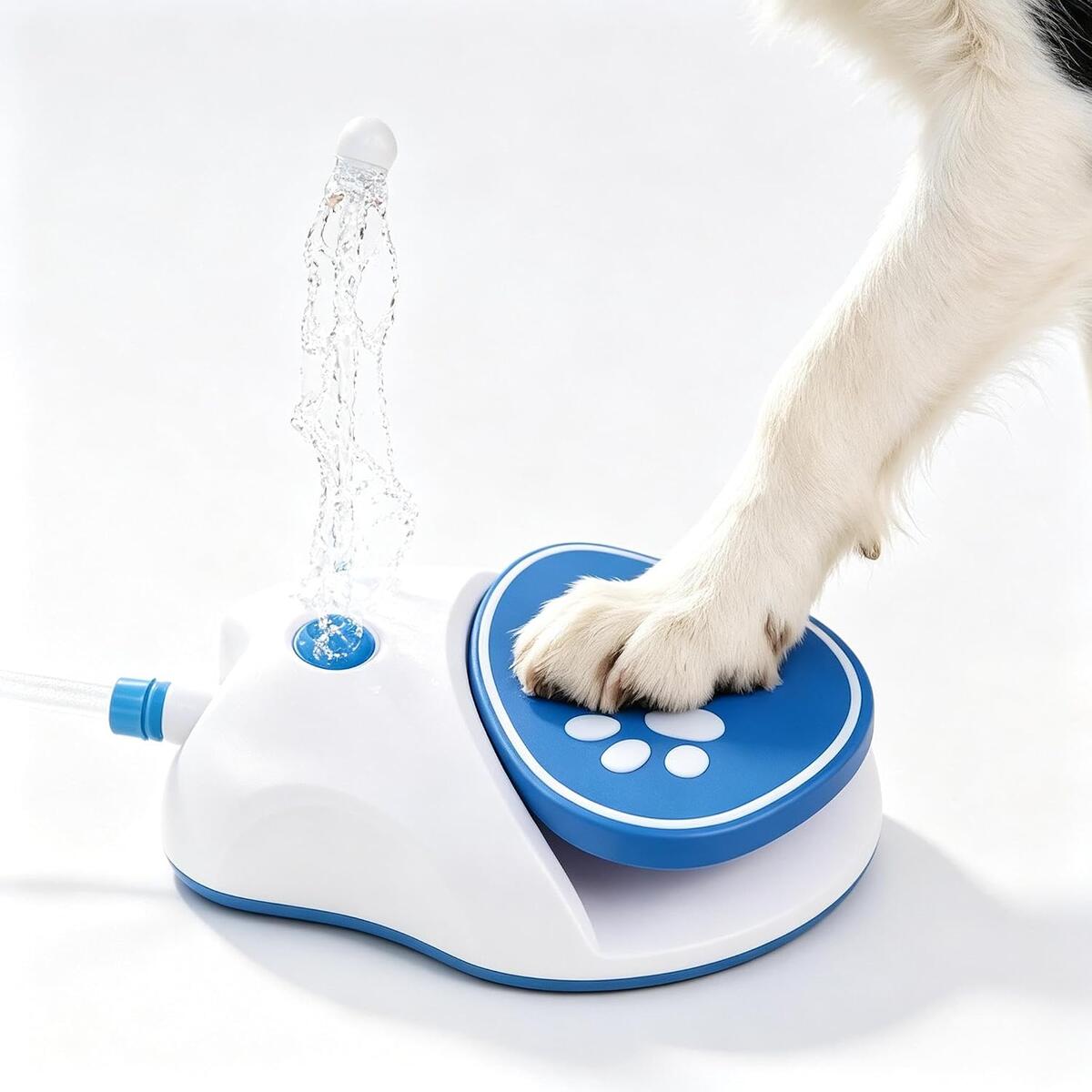 Dog Water Fountain Step on Press Pedal Pet Dispenser with Adjustable Valve