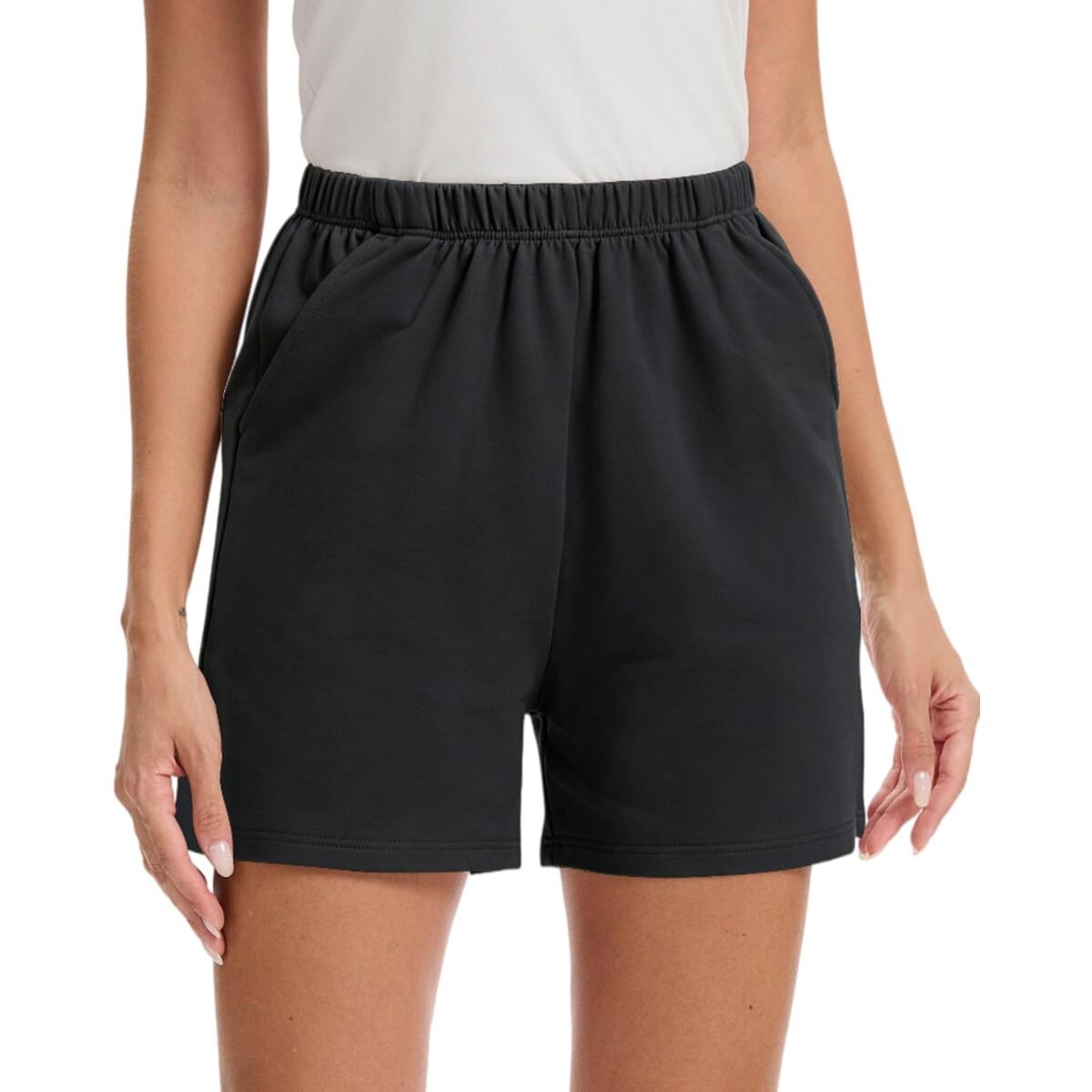 Women's Cotton French Terry Lounge Shorts with Pockets Sleep Shorts