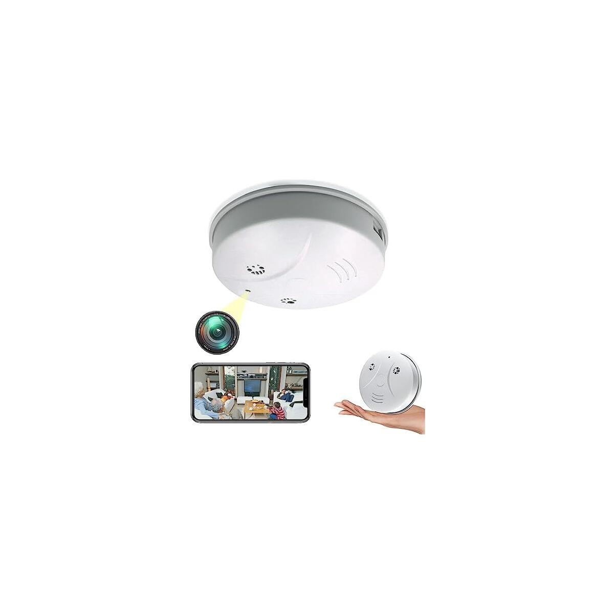 Hidden Camera Smoke Detector WiFi HD 1080P Spy Camera Wireless Small Nanny Cam for Home Surveillance Security Cameras Indoor/Outdoor Wireless，Silent Video-Only Recording