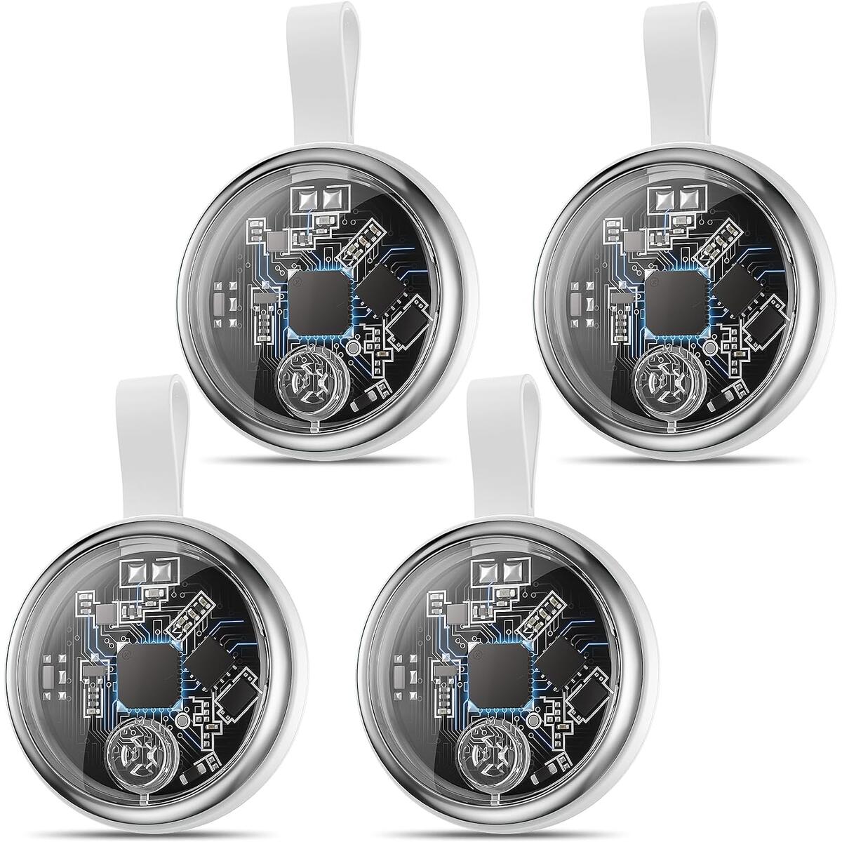 2026 New Tracker Tags-4 Pack Compatible with Apple Find My (iOS Only), Bluetooth Tracker Smart Tag Waterproof Key Finder Item Locator for Keys, Wallet, Luggage, Pet (White, 4 Pack)
