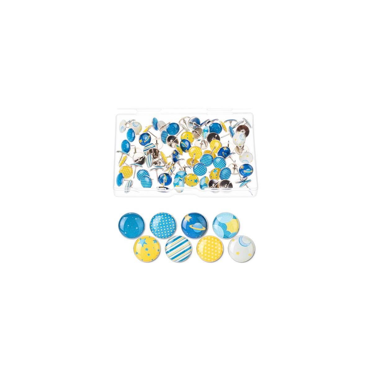 Mr. Pen- Decorative Push Pins, 80 pcs, 8 Unique Designs(Sky Breeze), Cute Push Pins for Bulletin Board, Cute Thumb Tacks for Cork Board