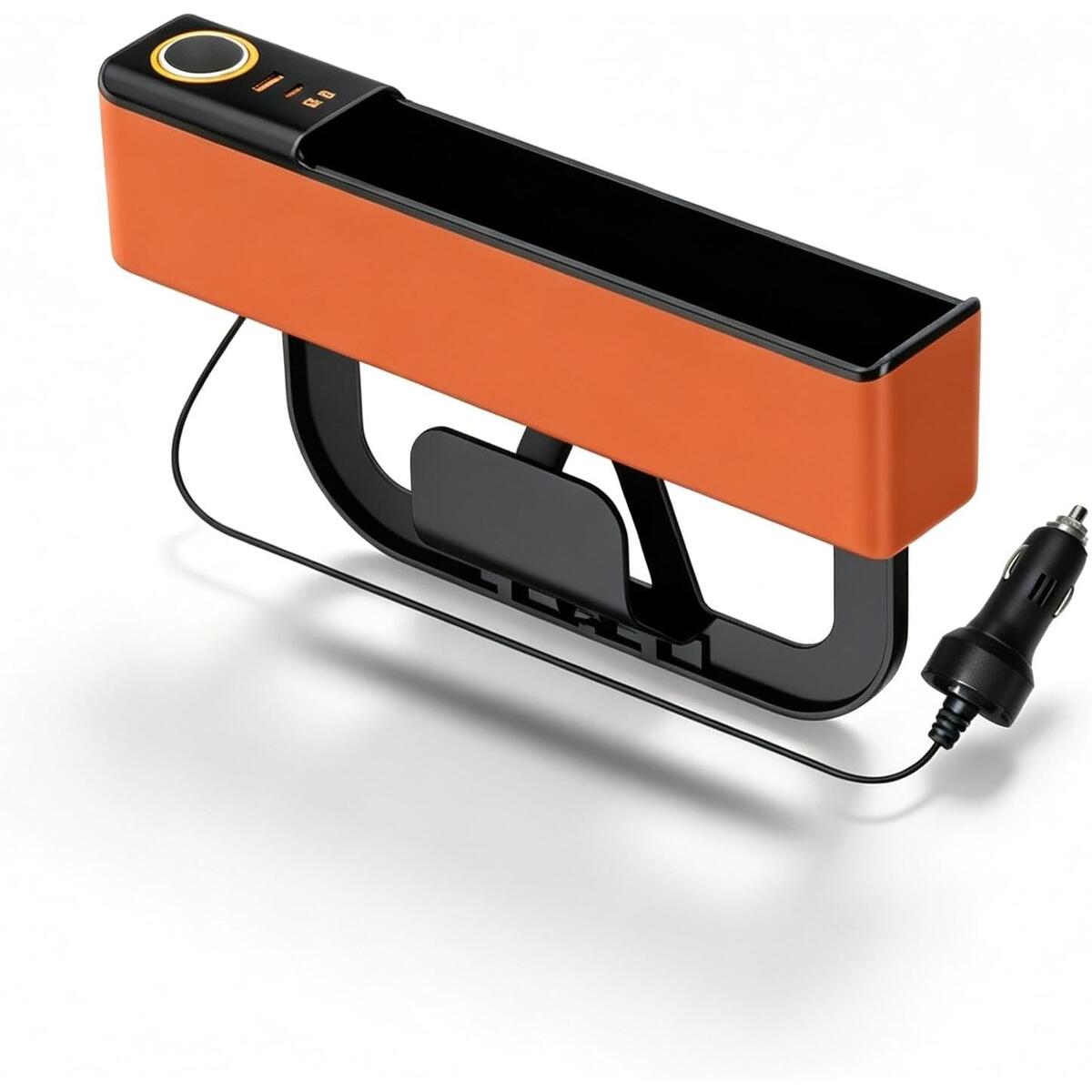 Car Seat Gap Filler Organizer with Fast Charging, Orange