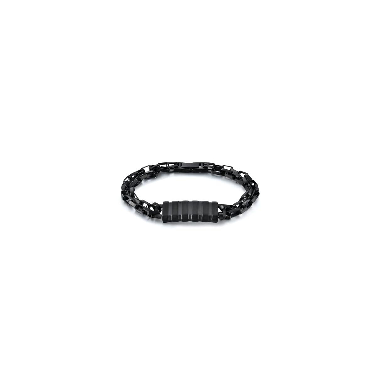 Brand: TRUFINE Men’s Matte Black Stainless Steel Bracelet, IP Plated, 316L Premium Steel, 8” & 8.75”, Bold Chain Link Style
