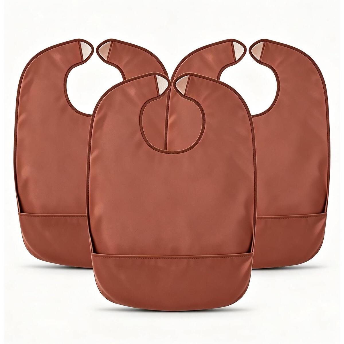 Adult Waterproof Bibs 3 Pack with 3D Deep Crumb Catcher