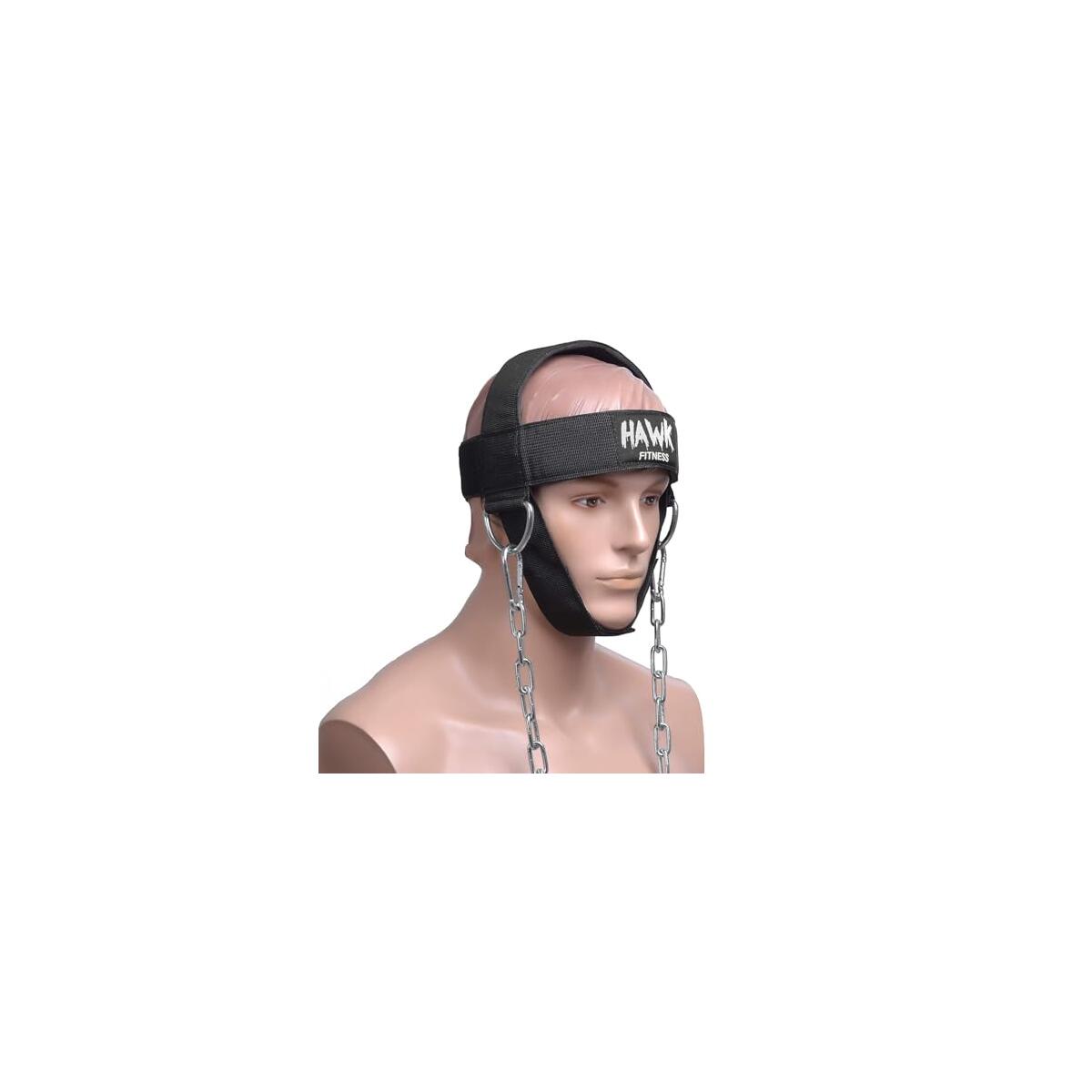 Hawk Sports Neck Harness for Men and Women with Adjustable Neck Strap and 30" Steel Chain for Safely Lifting Weights Up to 150 lbs., Neck Exercise Equipment for Muscle Growth and Strength Training