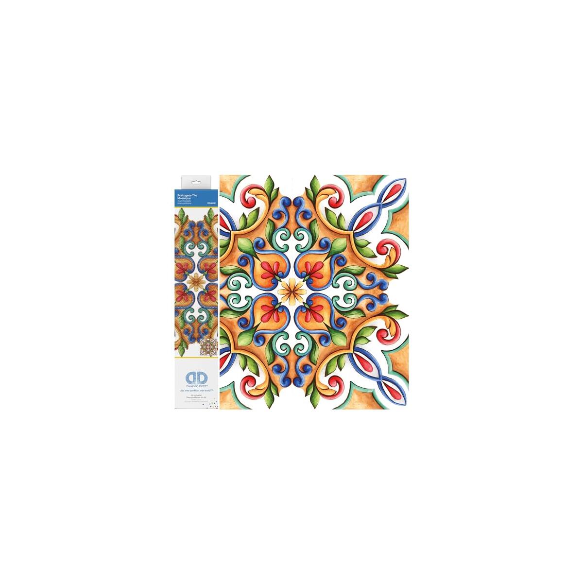DIAMOND DOTZ Portugese Tile Diamond Painting Kits for Adults - Diamond Art Kits a Relaxing Creative Craft Kit with Dotz Gems 12x12