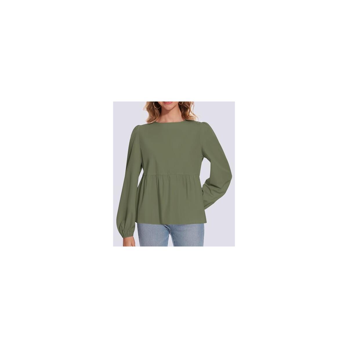 Tie Front Tops For Women Puff Long Sleeve Promo Codes - RebateKey