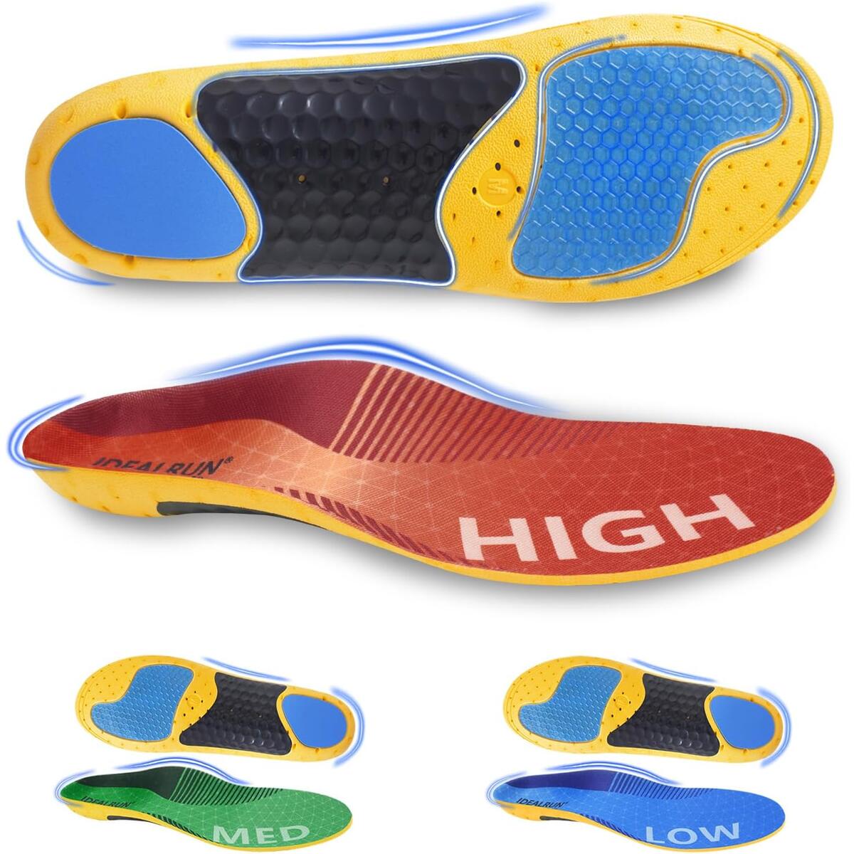 Running Insoles Arch Support Inserts for Men & Women Plantar Fasciitis