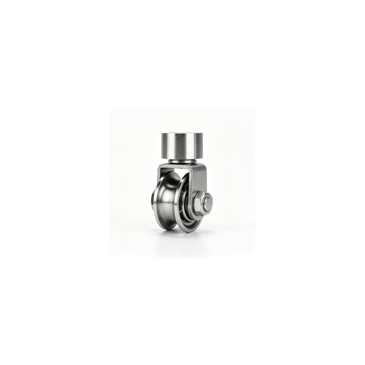 48mm U-Groove Track Wheel 304 Stainless Steel 360&deg; Swivel Caster | Waterproof & Rustproof, Heavy Duty Load Bearing, Silent Smooth Sliding, Lock Nut Reinforced, Sliding Gate & Elevator