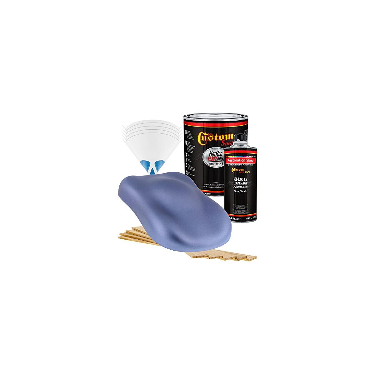 Custom Shop - Astro Blue Metallic - Hot Rod Flatz Flat Matte Satin Urethane Auto Paint - Complete Gallon Paint Kit - Professional Low Sheen Automotive, Car Truck Coating, 4:1 Mix Ratio