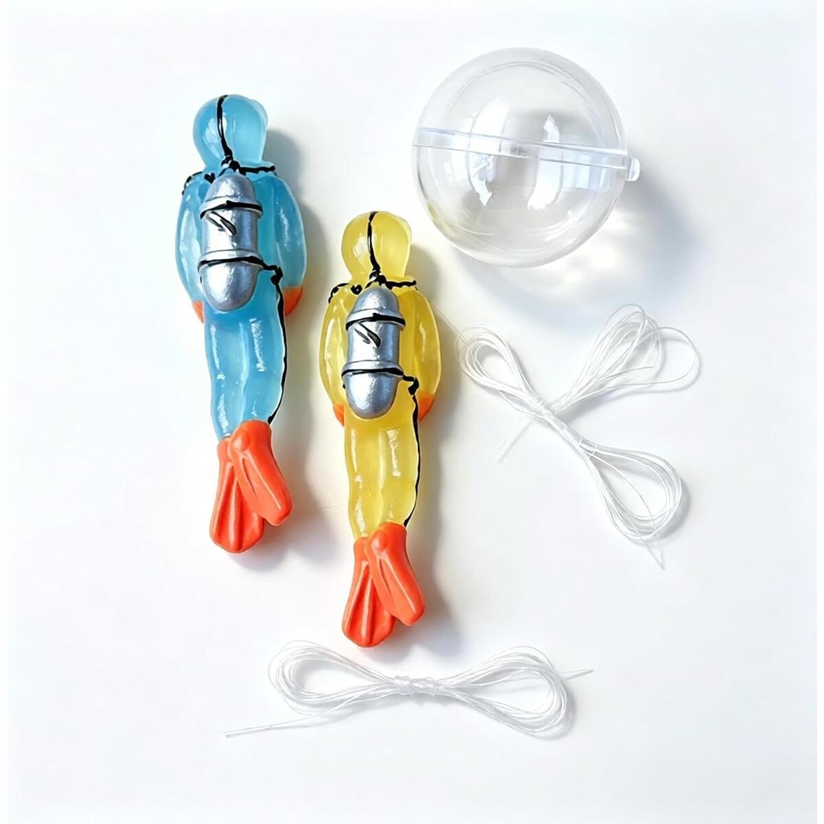 2-Pack Resin Floating Scuba Diver Aquarium Ornaments