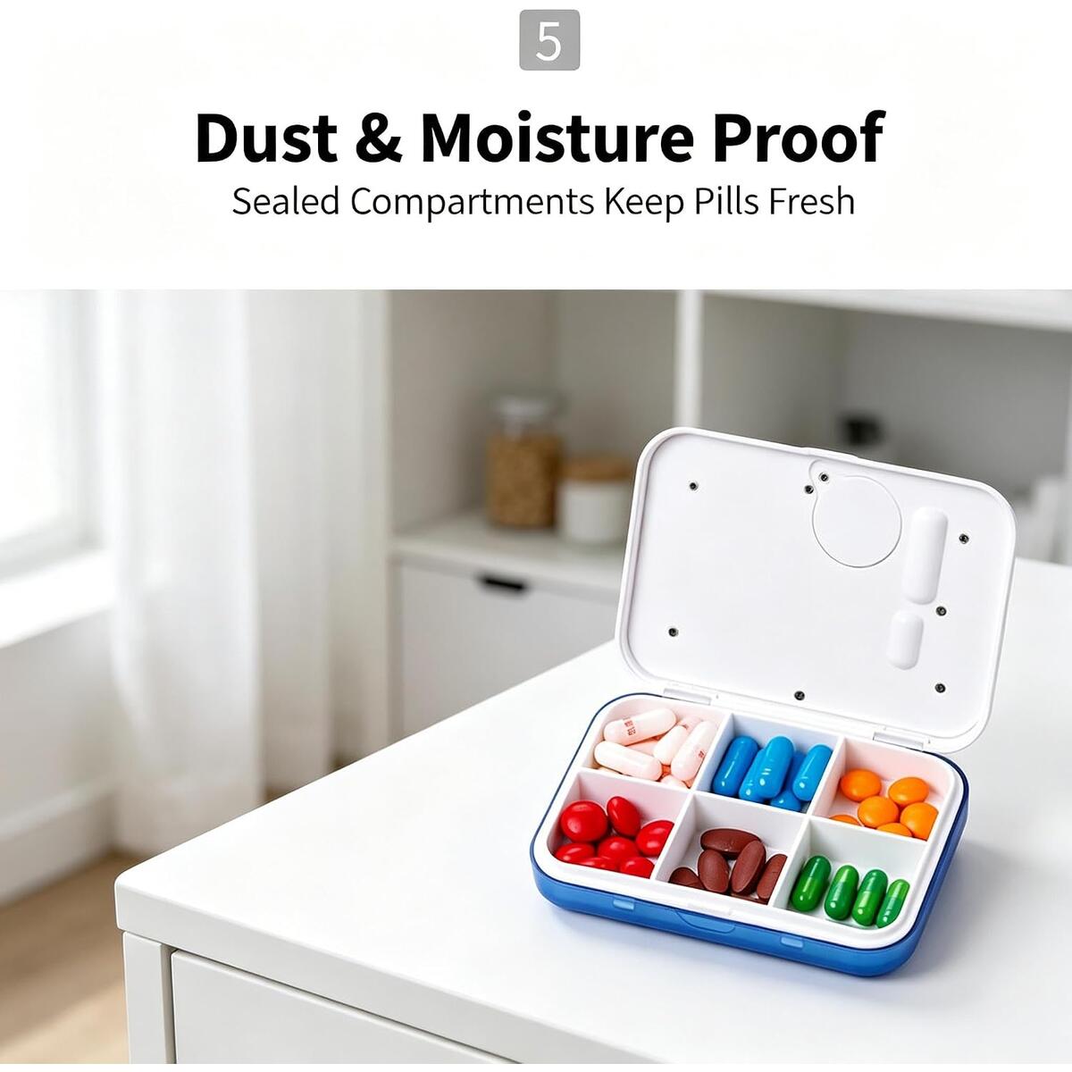 Smart Pill Organizer Box with 5 Alarm Timer Reminders