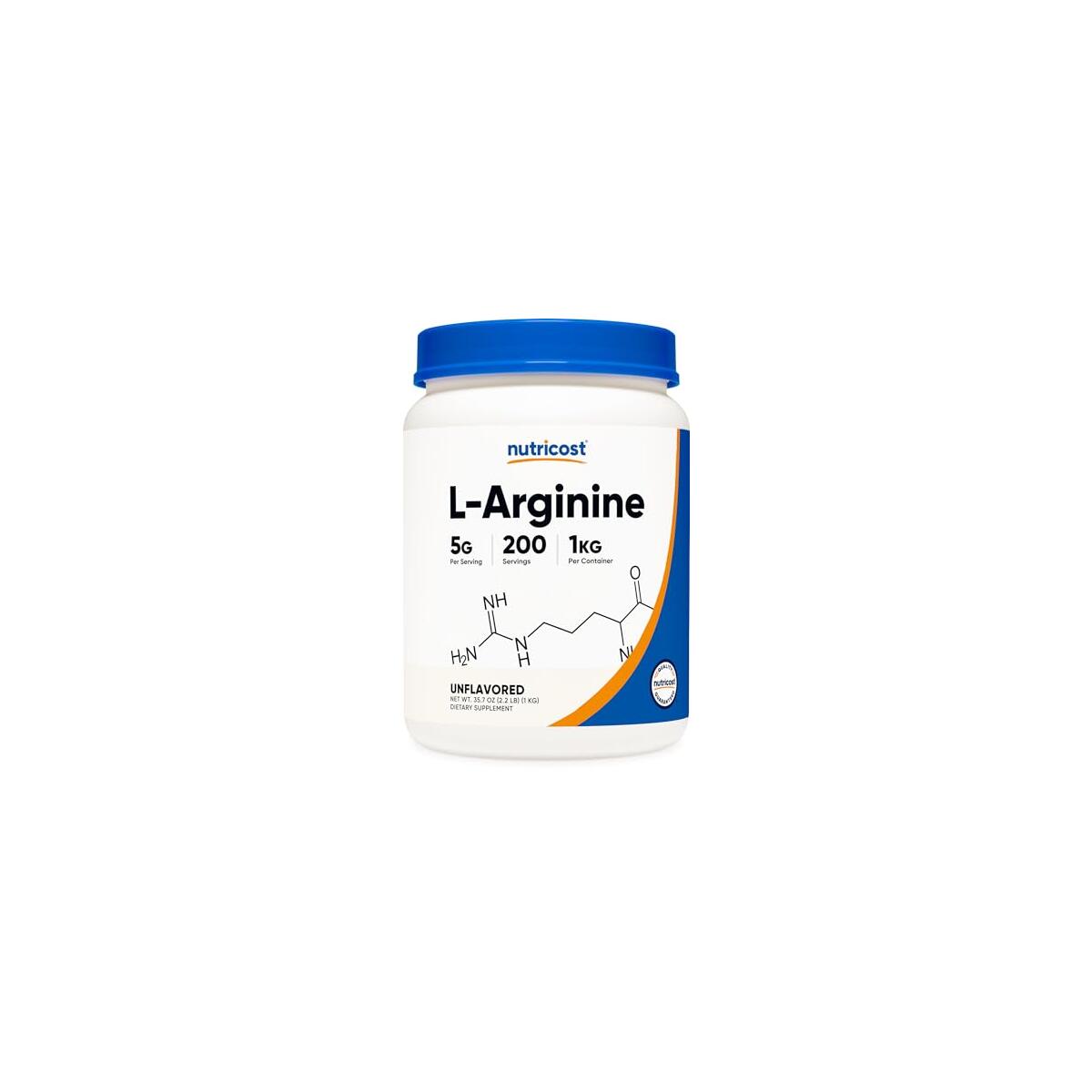 Nutricost L-Arginine Powder 1KG - Pure L-Arginine, 5g Per Serving