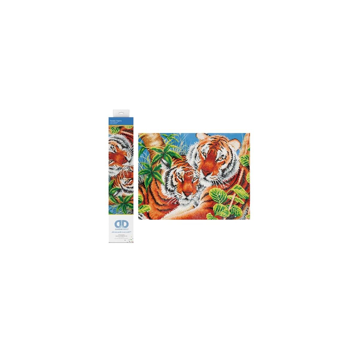 DIAMOND DOTZ Tender Tigers Animal Diamond Painting Kits for Adults - Diamond Art Kits a Relaxing Creative Craft Kit with Dotz Gems 14.5"x20.5"