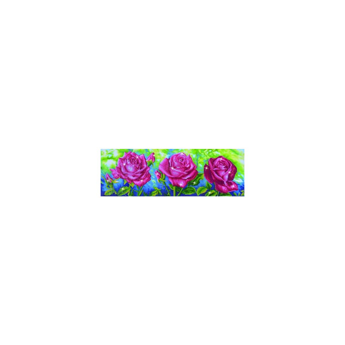 Needleart World DD9.014 35.5" 13.75" Les Roses Du Jardin Dotz Diamond Embroidery Facet Art Kit, Multicolor