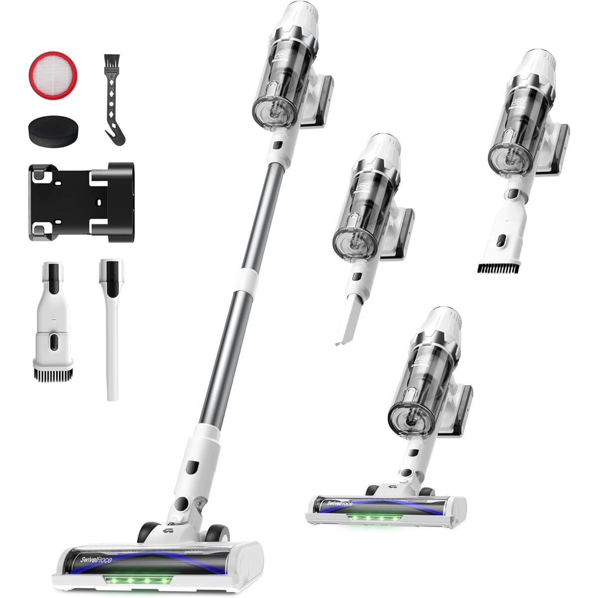 ElecKeys 580W 48kPa Cordless Stick Vacuum Cleaners for Home with 65Mins