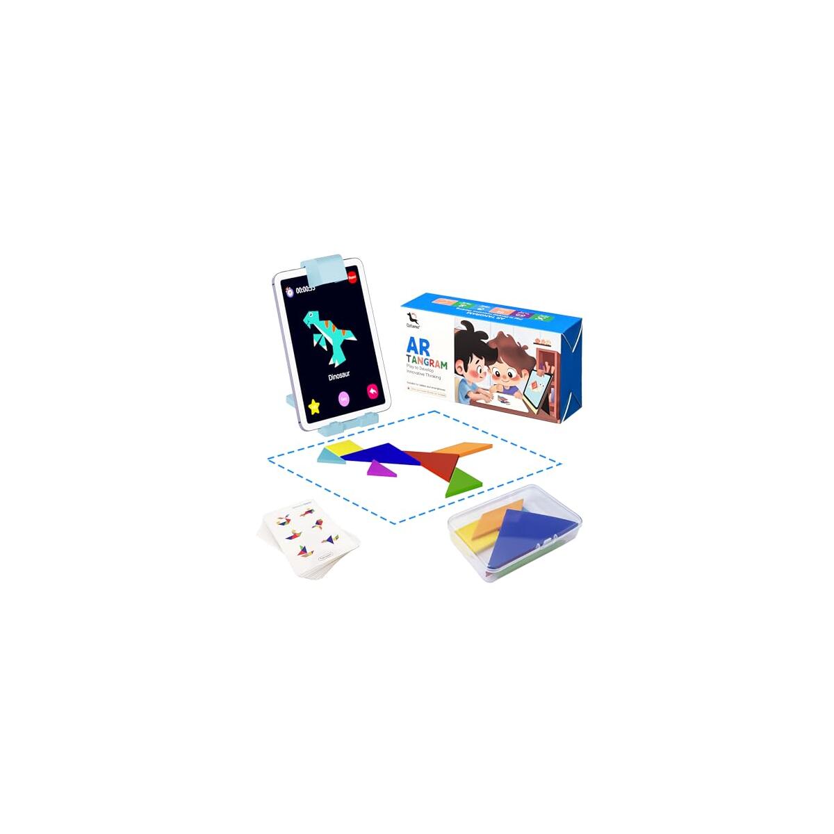 Qxtamo® Innovative AR Tangrams Puzzles Games, 1000+ Animated Sensory Toys, Family Travel Learning Education STEM Toys Birthday Gift Party Favors for Kids Children Boys Girls Teens, Ages 3+ Year Old