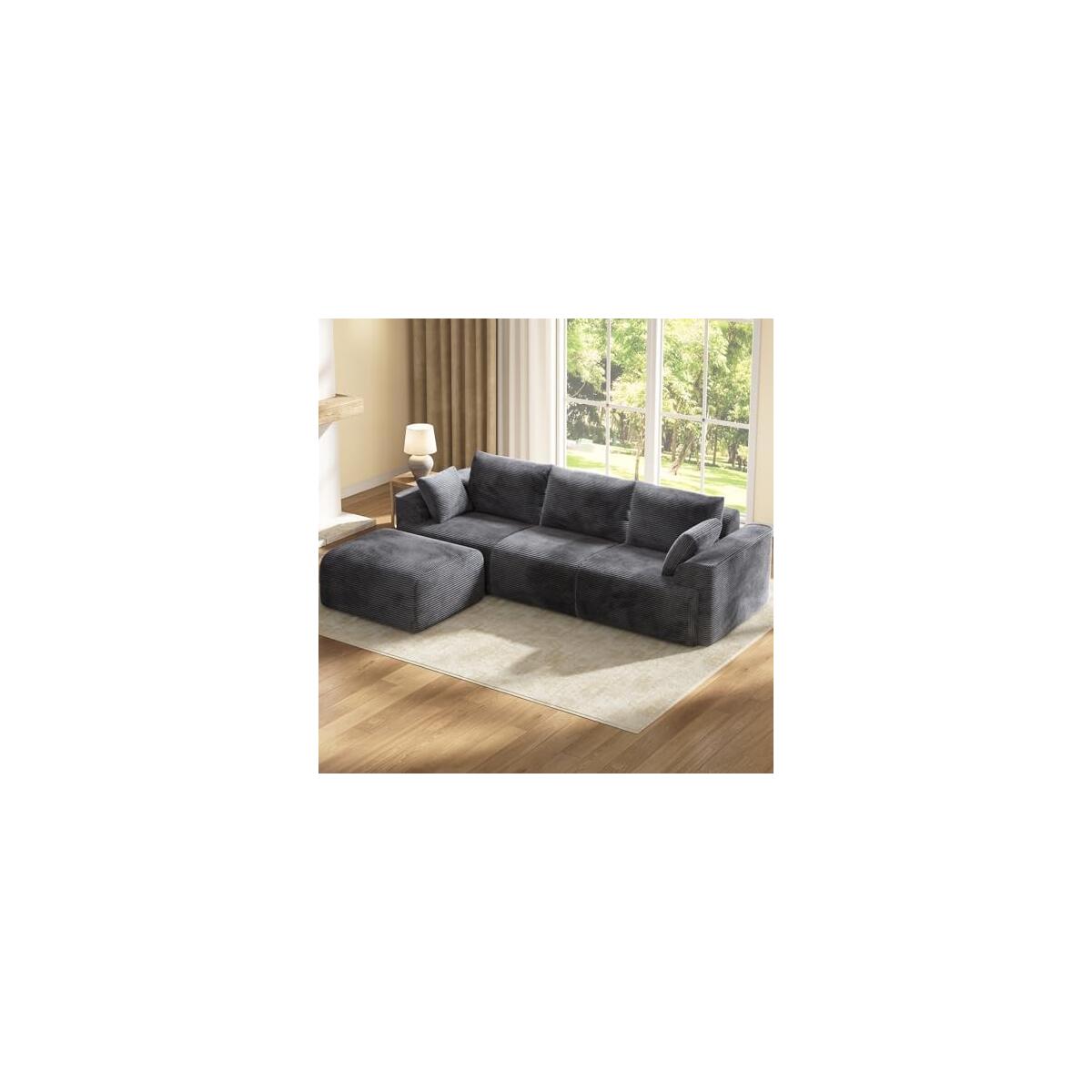 Sikaic Cloud Couch Corduroy Modular Sectional