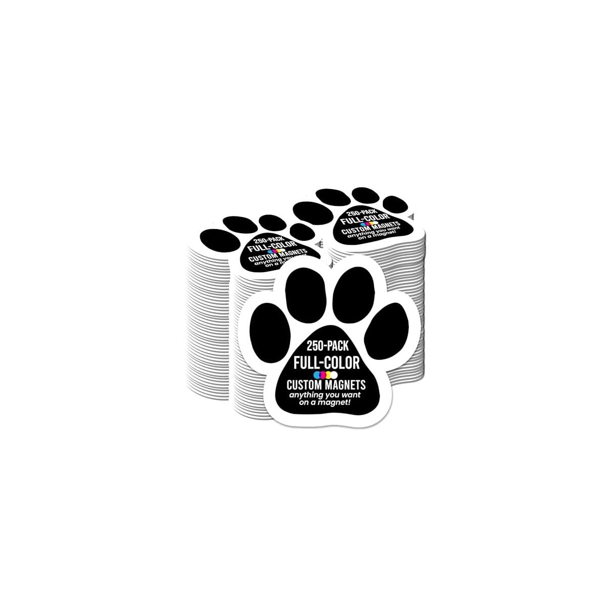 Magnet Me Up Custom 5 Inch Pawprint Magnet, 250 Pack, Customizable Magnet for Businesses, Personal Use, Choose Your Text, Upload Image, Magnetic Vinyl for Car and Any Magnetic Surface, Crafted in USA
