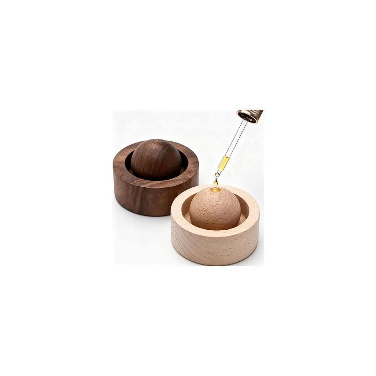 Wood Essential Oil Diffuser Ball for Home, Office and Car, Pack of 2 | No Electricity Needed, Reusable & Portable, Solid Natural Wood, Eliminates Odors, Aromatherapy Decor