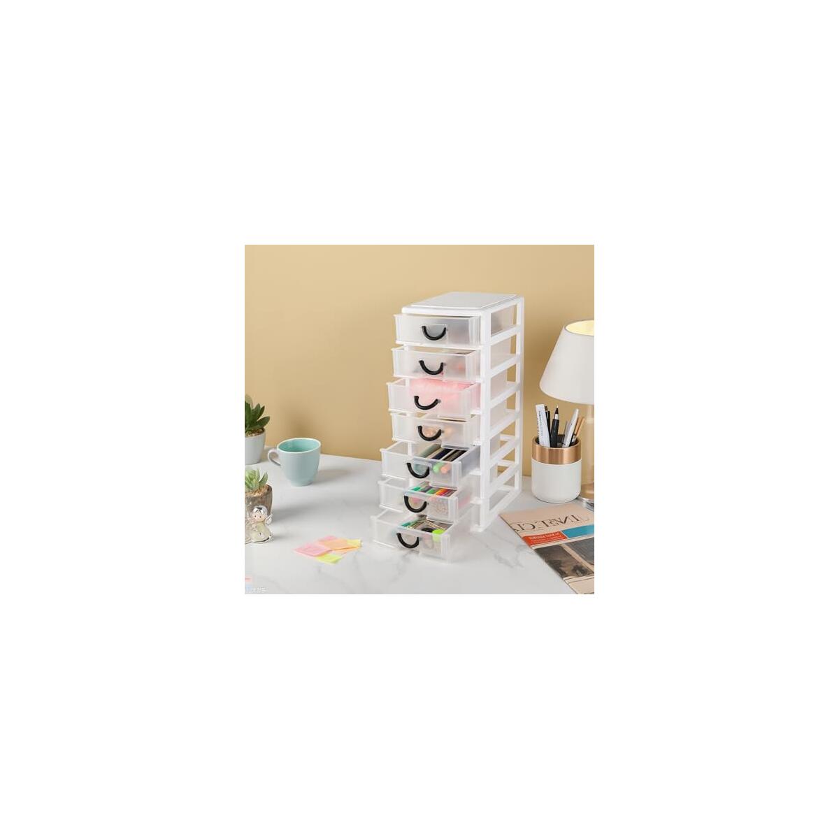Mini Drawer Organizer With 7 Clear Storage Drawer Deal - RebateKey