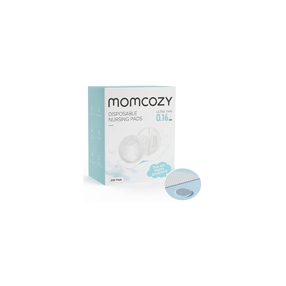 Momcozy Ultra-Thin Disposable Nursing Pads, Ultra-Absorbent and Breathable Portable Breast Pads, Make The Breasts Light and Unburdened, with Reinforced Adhesive, Individually Packaged (200 Count)