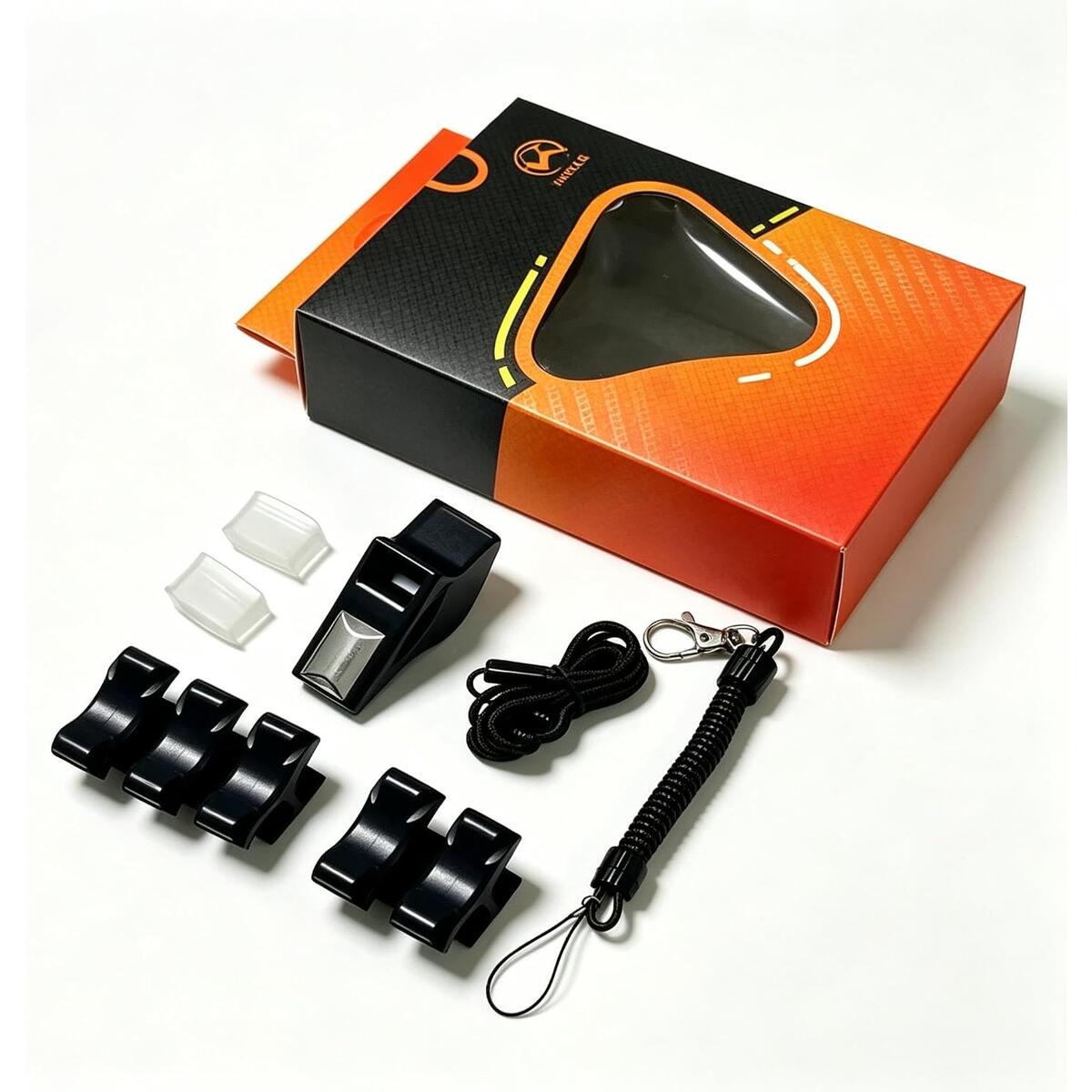130dB No Pea Dolphin Referee Whistle 8-Piece Set with Lanyard