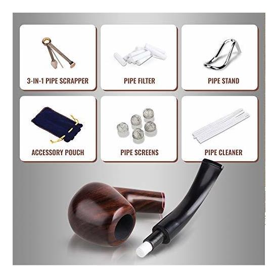 Tobacco Pipe Kit Premium Wood Smoking Pipe The Perfect Gift Set For