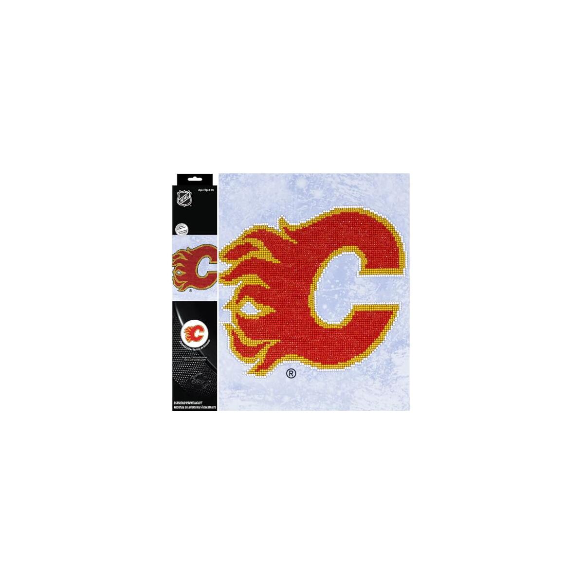 DIAMOND DOTZ NHL Calgary Flames Hockey Diamond Painting Kits for Adults - Diamond Art Kits a Relaxing Creative Craft Kit with Dotz Gems 12.6"x 12.6"