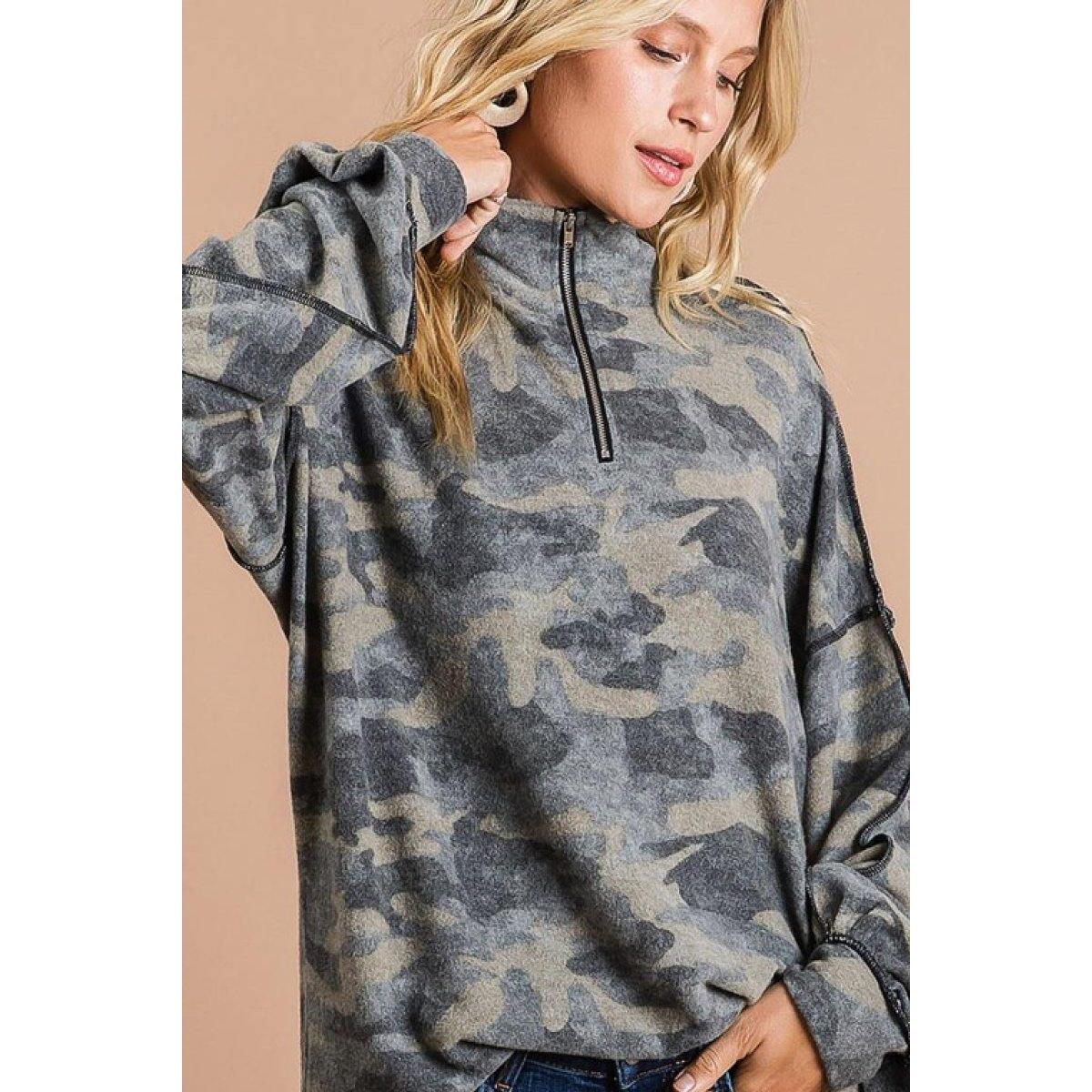 Neck Zip Camo Top Promo Codes - RebateKey