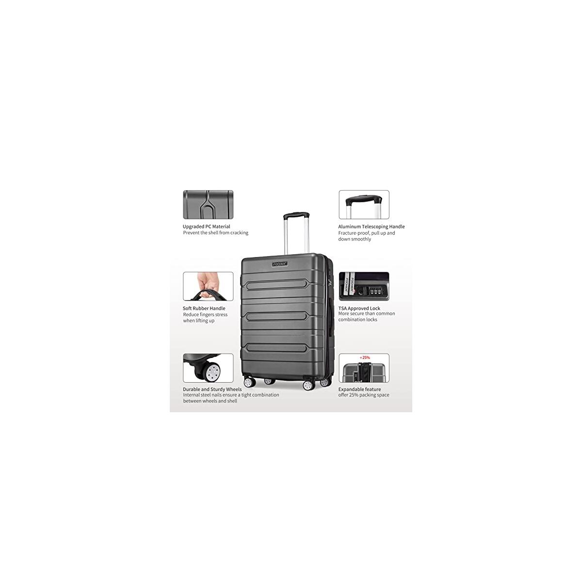 Fochier Piece Expandable Luggage Deal - RebateKey