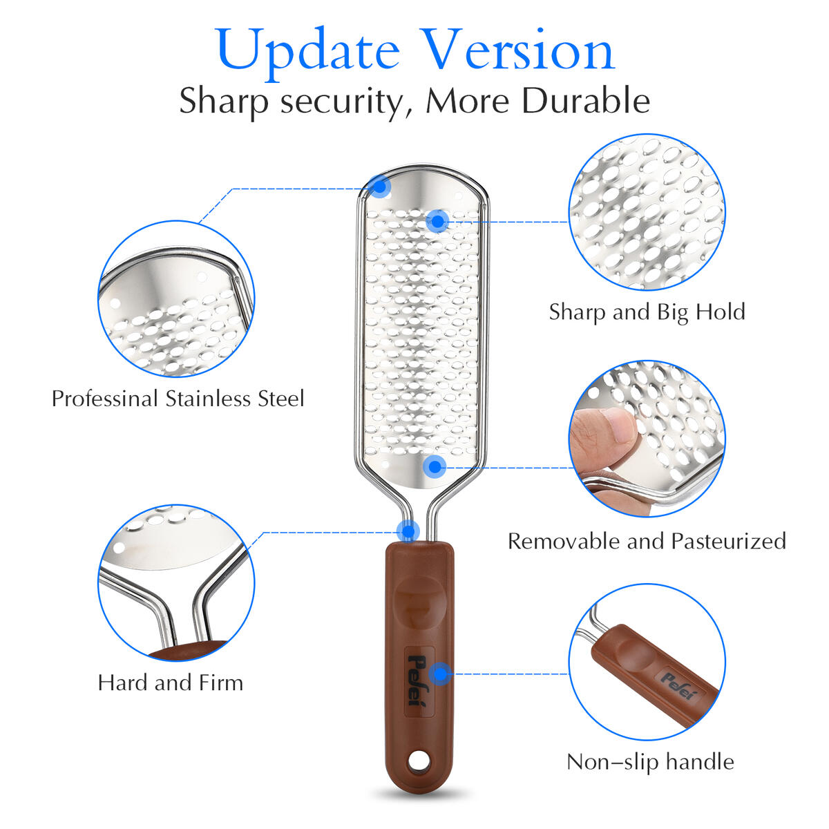 Professional Pedicure Foot File Colossal Stainless Steel Detachable ...