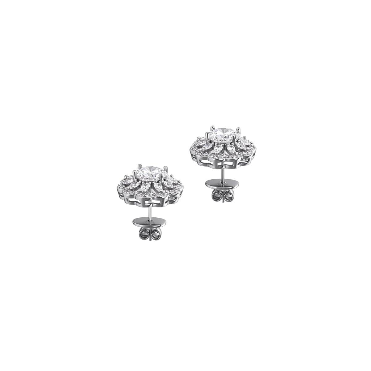 Stud Earrings Moissanite Sunflower S925 Sterling Silver D Color VVS1 Moissanite Elegant Floral Jewelry for Women