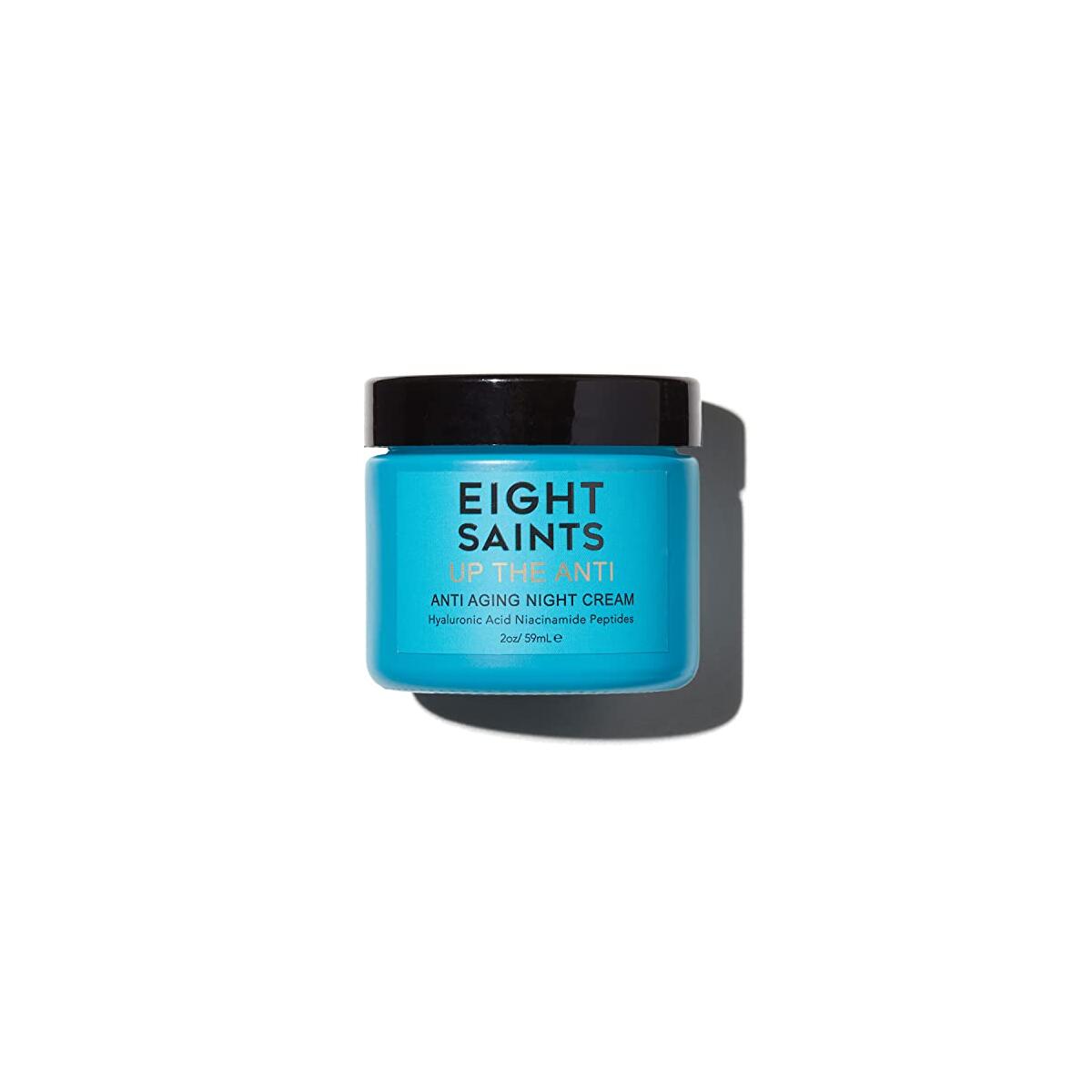 Eight Saints Skin Care Up the Anti Night Cream Face Moisturizer to Reduce Fine Lines and Wrinkles, Natural and Organic Anti Aging Cream For Face & Neck with Niacinamide and Hyaluronic Acid, 2 Ounces