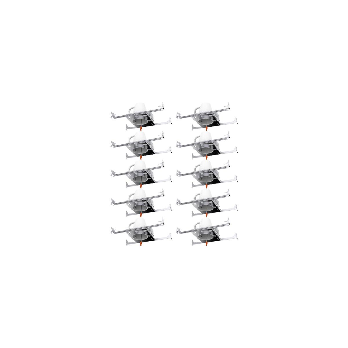 Sunco 10 Pack 4 Inch Can Lights Housing New Construction, Recessed Can Housing for Ceiling, Hard Wired, TP24 Connector, 120-277V, Air Tight Steel, IC Rated, Easy Install UL.