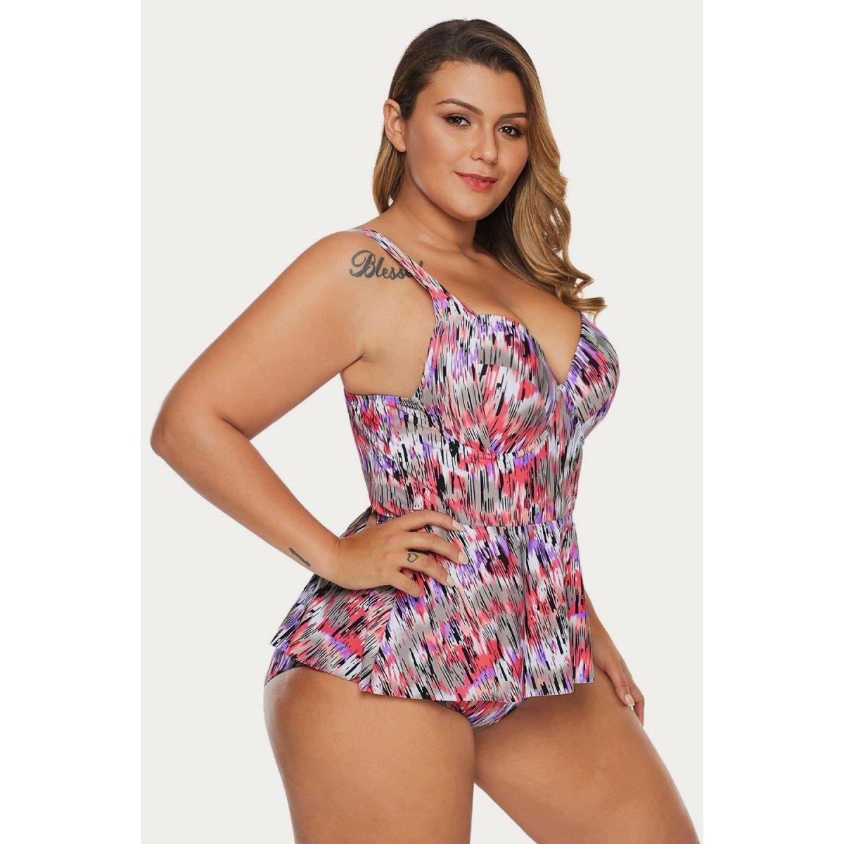 Mirage Print Peplum Tankini Coupons - RebateKey